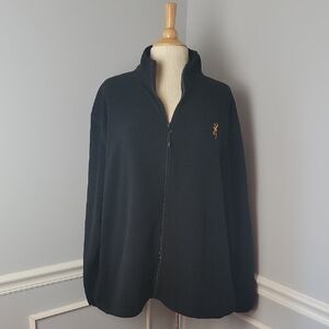 BROWNING Black Full Zip Activewear Long Sleeve‎ Fleece Casual Lightweight Jacket